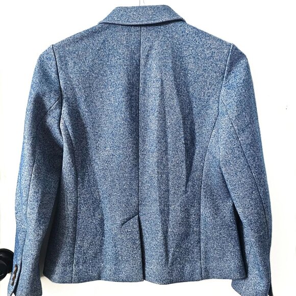 NWOT Talbots Women's Blue Tweed Wool Blend Blazer Jacket Size 4P - Picture 5 of 5
